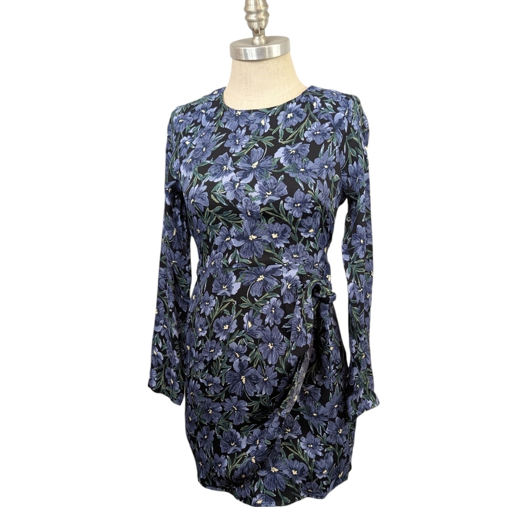 & Other Stories Floral Print Mini Wrap Dress - Size 4 - Picture 2 of 13